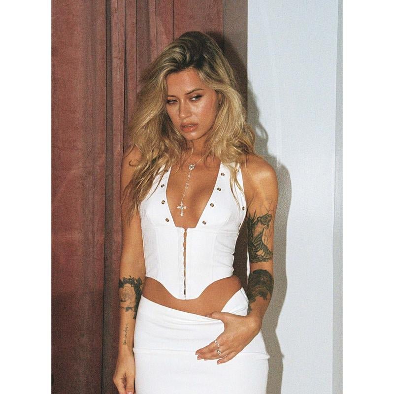 Palladia PU Jordy Corset White - Bela Fils BoutiqueBela Fils Boutique